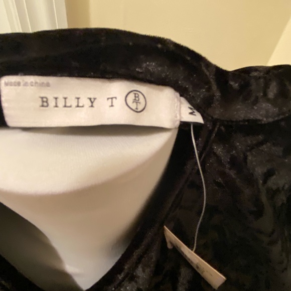 Billy T women’s velvet mini cocktail dress V-neck bell sleeve cuff collar choker - Picture 14 of 15